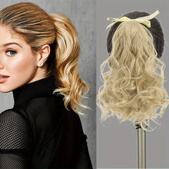 Wavy Ponytail Hair Extension Synthetic Fiber Curly Ponytail Hair Wig For Women