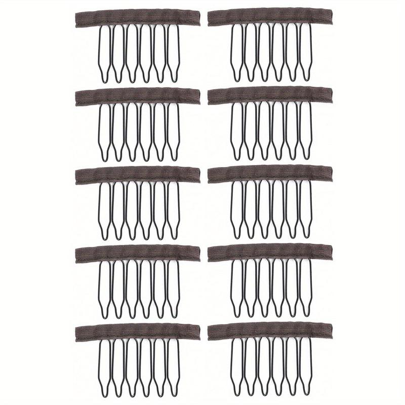 10 Pcs Wig Combs 6 Teeth Wig Clips Hairpiece Caps Accessories Tools
