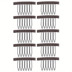 10 Pcs Wig Combs 6 Teeth Wig Clips Hairpiece Caps Accessories Tools