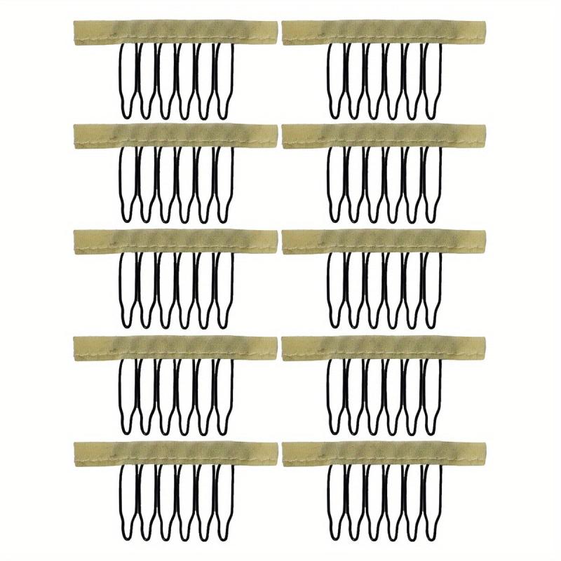 10 Pcs Wig Combs 6 Teeth Wig Clips Hairpiece Caps Accessories Tools
