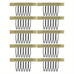 10 Pcs Wig Combs 6 Teeth Wig Clips Hairpiece Caps Accessories Tools