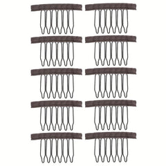 10 Pcs Wig Combs 6 Teeth Wig Clips Hairpiece Caps Accessories Tools