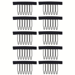 10 Pcs Wig Combs 6 Teeth Wig Clips Hairpiece Caps Accessories Tools