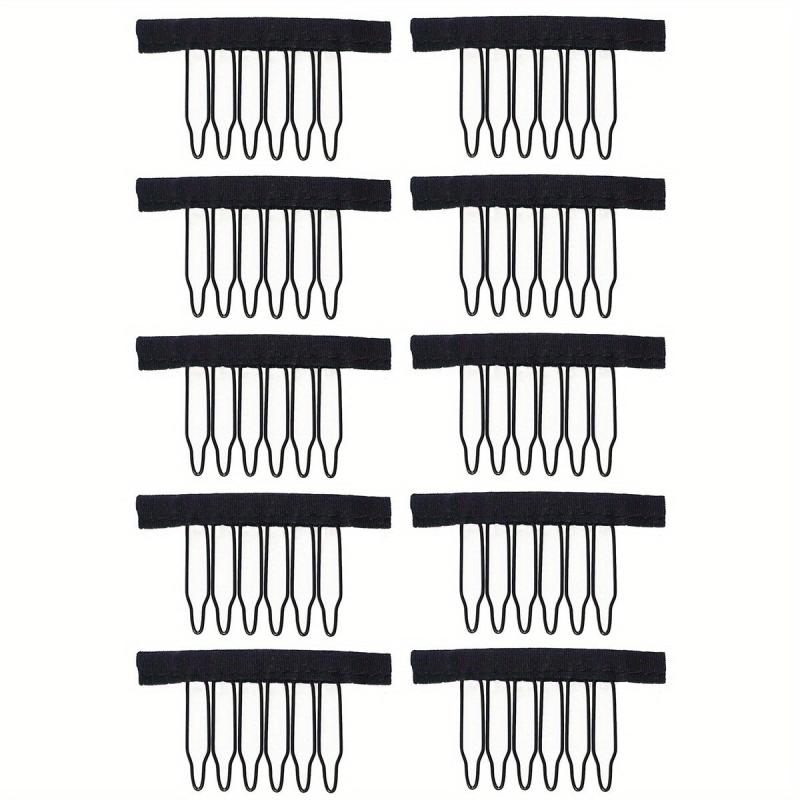 10 Pcs Wig Combs 6 Teeth Wig Clips Hairpiece Caps Accessories Tools