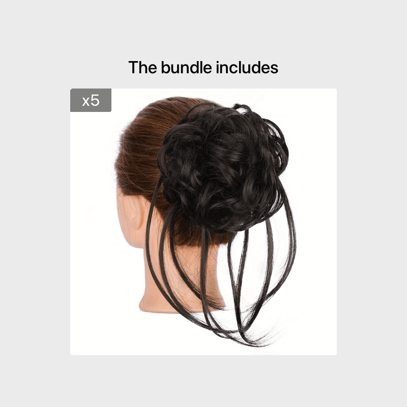 Messy Hair Bun Scrunchies Wavy Curly Ponytail Extension Chignon