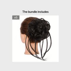 Messy Hair Bun Scrunchies Wavy Curly Ponytail Extension Chignon