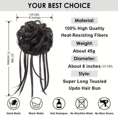 Messy Hair Bun Scrunchies Wavy Curly Ponytail Extension Chignon