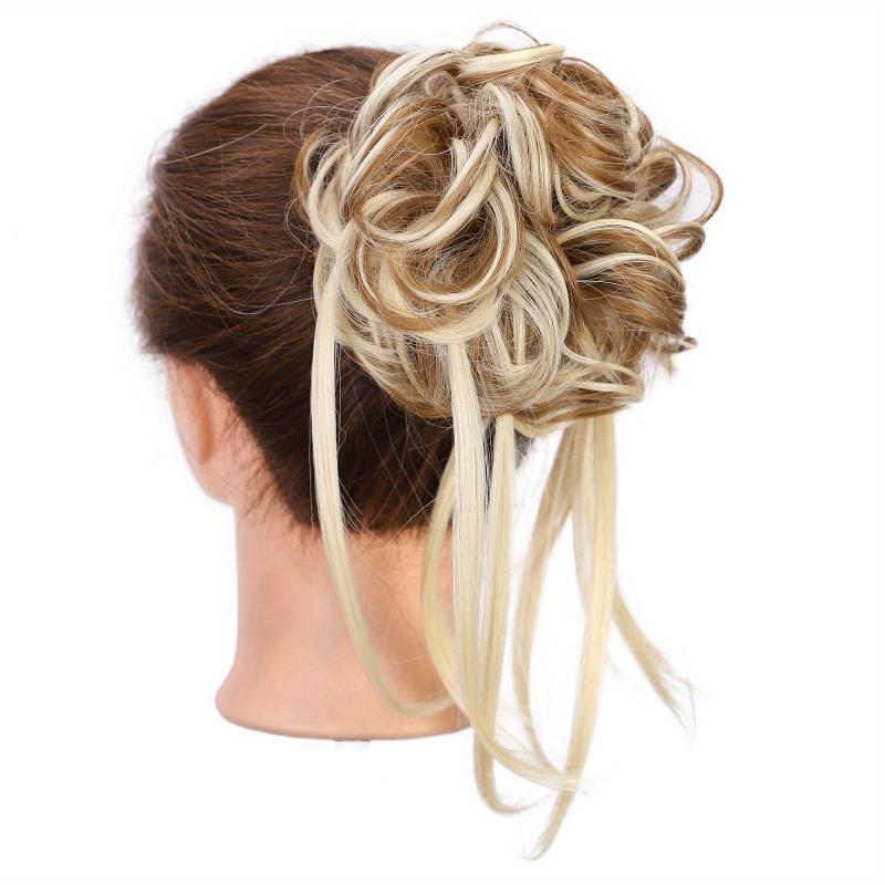 Messy Hair Bun Scrunchies Wavy Curly Ponytail Extension Chignon