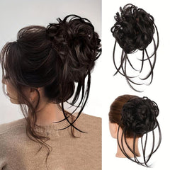 Messy Hair Bun Scrunchies Wavy Curly Ponytail Extension Chignon