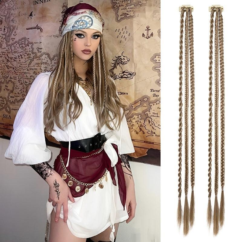 Small 3-Strand Box Braids Hair Pieces Synthetic Clip In Extensions