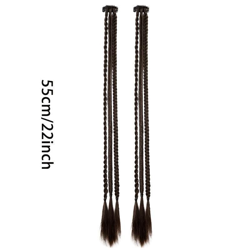 Small 3-Strand Box Braids Hair Pieces Synthetic Clip In Extensions