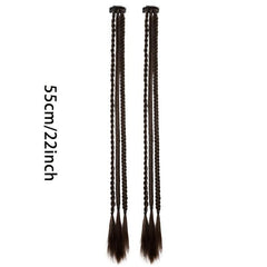 Small 3-Strand Box Braids Hair Pieces Synthetic Clip In Extensions