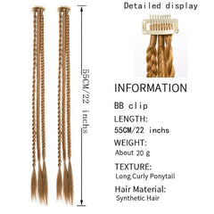 Small 3-Strand Box Braids Hair Pieces Synthetic Clip In Extensions