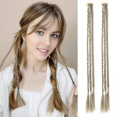 Small 3-Strand Box Braids Hair Pieces Synthetic Clip In Extensions