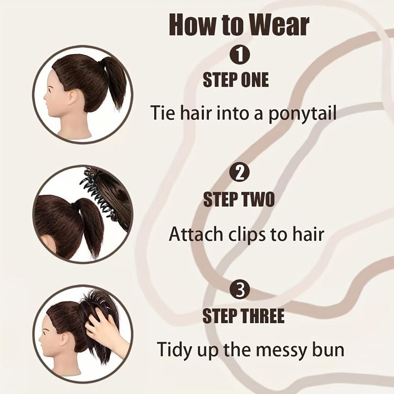 30 48 Cm Messy Bun Hair Piece Claw Clip Hair Bun Wavy Curly Chignon