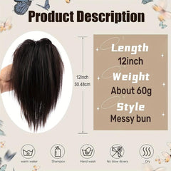 30 48 Cm Messy Bun Hair Piece Claw Clip Hair Bun Wavy Curly Chignon