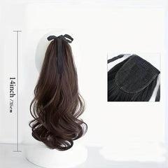 Wavy Hair Ponytail with Puffy Bandage Ponytail Wig