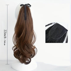 Wavy Hair Ponytail with Puffy Bandage Ponytail Wig