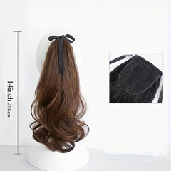 Wavy Hair Ponytail with Puffy Bandage Ponytail Wig