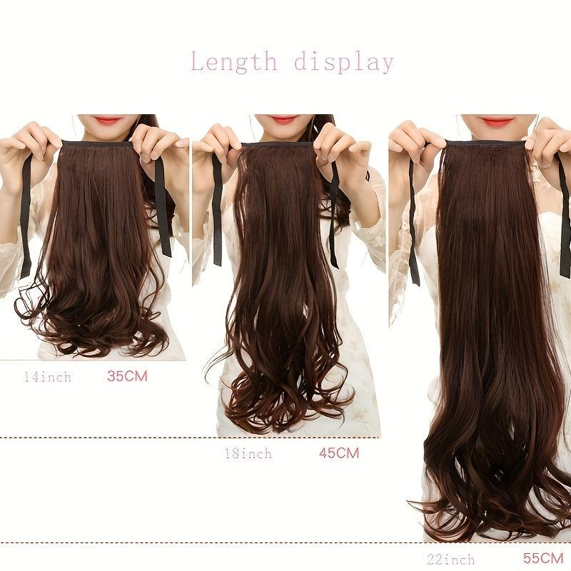 Wavy Hair Ponytail with Puffy Bandage Ponytail Wig