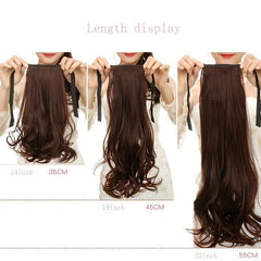 Wavy Hair Ponytail with Puffy Bandage Ponytail Wig