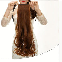 Wavy Hair Ponytail with Puffy Bandage Ponytail Wig