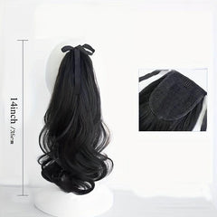 Wavy Hair Ponytail with Puffy Bandage Ponytail Wig