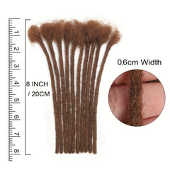 8 Inch Human Hair Dreadlock Extensions 10 Strands 100% Real Loc Extensions