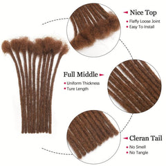 8 Inch Human Hair Dreadlock Extensions 10 Strands 100% Real Loc Extensions