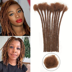 8 Inch Human Hair Dreadlock Extensions 10 Strands 100% Real Loc Extensions