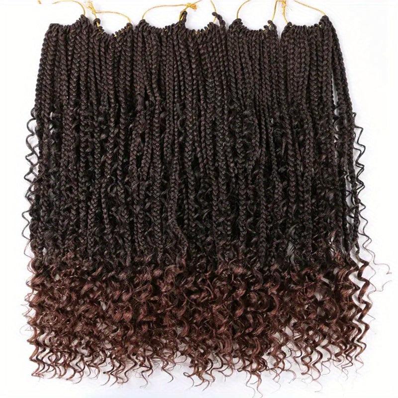 6Packs 50 Curly Ends Goddess Box Braids Crochet Hair Extensions