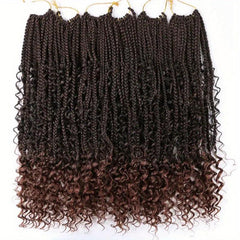 6Packs 50 Curly Ends Goddess Box Braids Crochet Hair Extensions