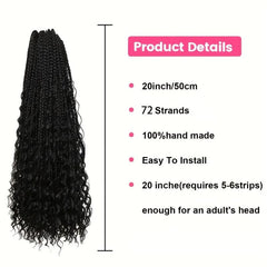 6Packs 50 Curly Ends Goddess Box Braids Crochet Hair Extensions