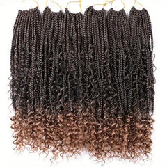 6Packs 50 Curly Ends Goddess Box Braids Crochet Hair Extensions