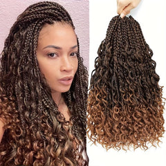 6Packs 50 Curly Ends Goddess Box Braids Crochet Hair Extensions