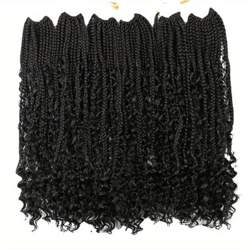 6Packs 50 Curly Ends Goddess Box Braids Crochet Hair Extensions