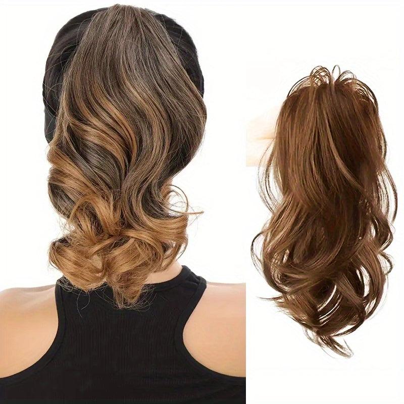 Curly Wavy Ponytail Extensions Synthetic Clip In Hair Extensions