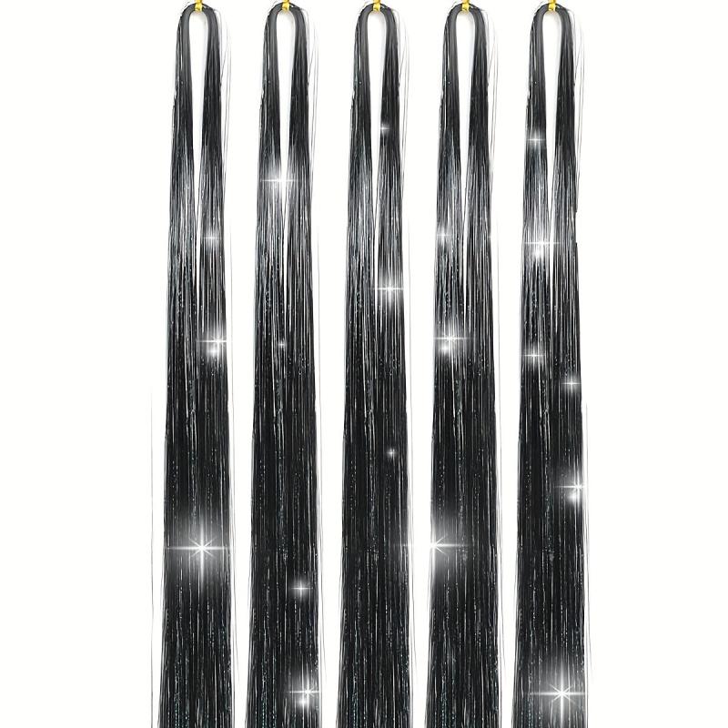 Y2K Tinsel Hair Extension 1200 Strands 121 92 Cm Sparkle Glitter Rainbow