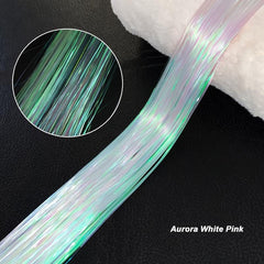 Y2K Tinsel Hair Extension 1200 Strands 121 92 Cm Sparkle Glitter Rainbow