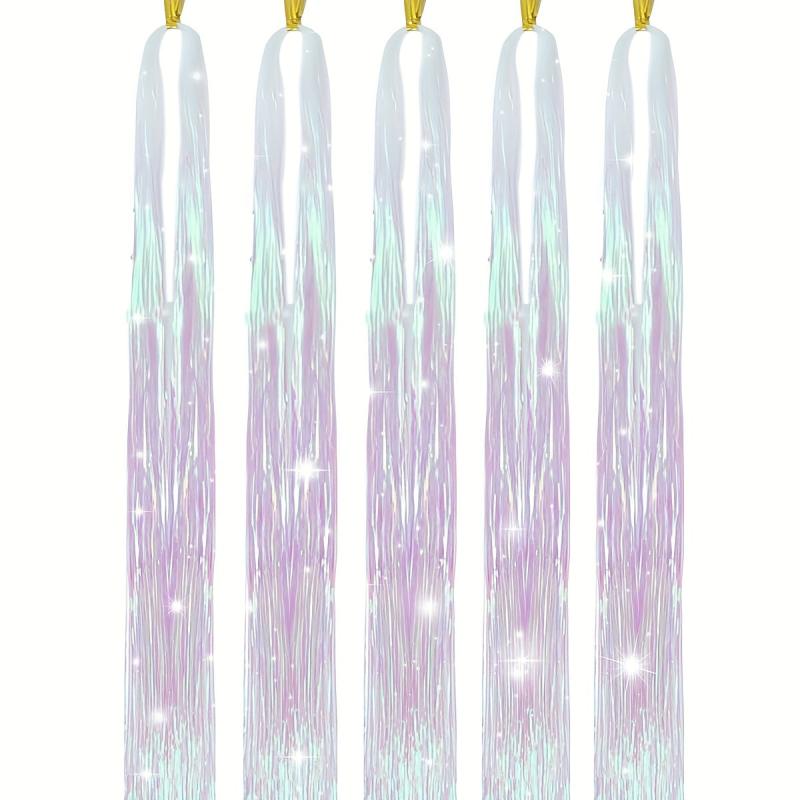 Y2K Tinsel Hair Extension 1200 Strands 121 92 Cm Sparkle Glitter Rainbow