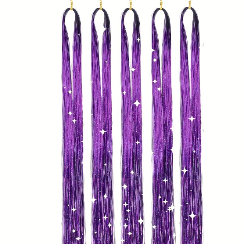 Y2K Tinsel Hair Extension 1200 Strands 121 92 Cm Sparkle Glitter Rainbow