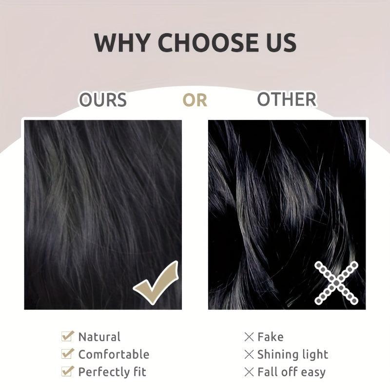 Short Straight Hair Pieces U Shaped Hair Pads Synthetic Clip In Extensions