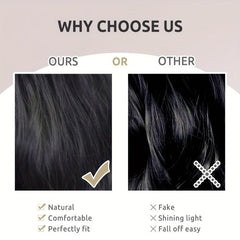 Short Straight Hair Pieces U Shaped Hair Pads Synthetic Clip In Extensions