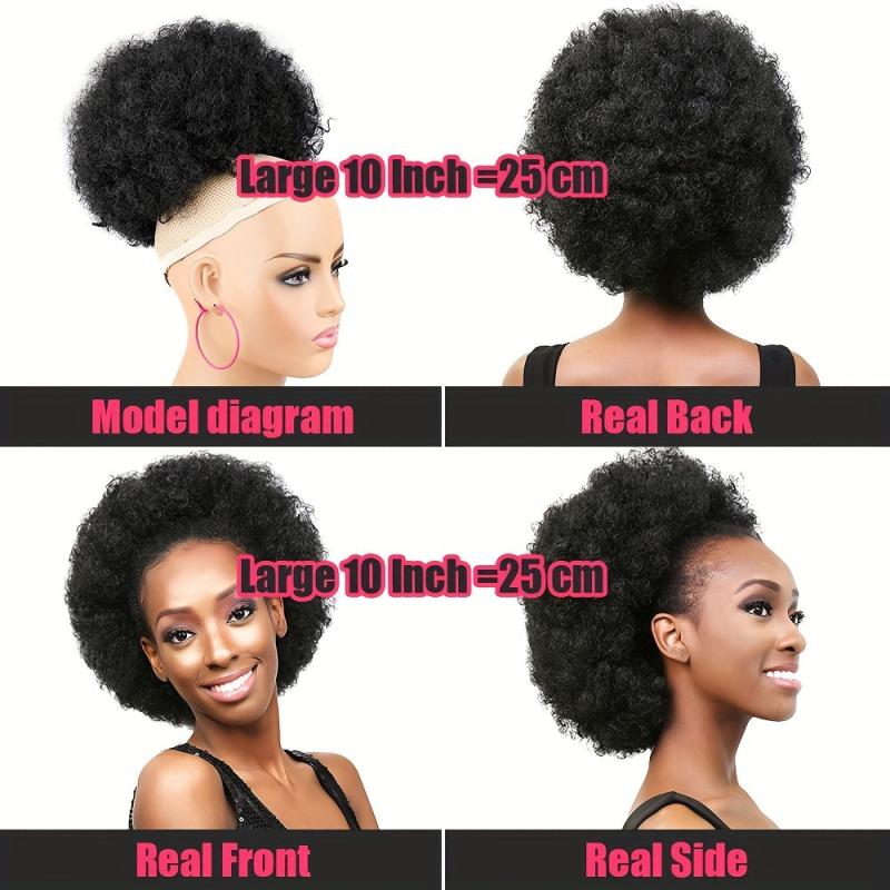 Afro Kinky Curly Chignon Bun Hair Pieces