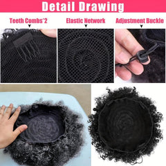 Afro Kinky Curly Chignon Bun Hair Pieces