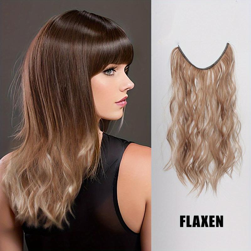 Invisible Wire Hair Extensions 50 8Cm Mixed Curly Wavy Synthetic Hair Women