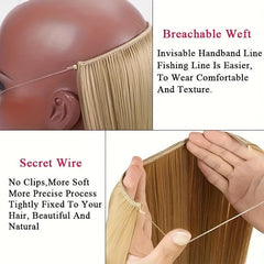 Invisible Wire Hair Extensions 50 8Cm Mixed Curly Wavy Synthetic Hair Women