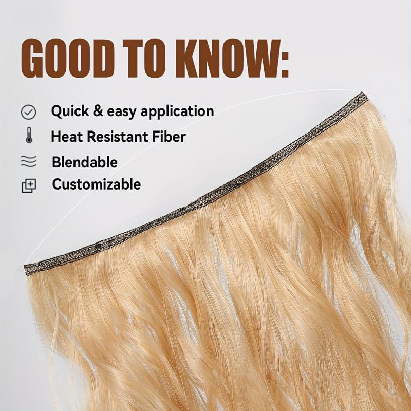 Invisible Wire Hair Extensions 50 8Cm Mixed Curly Wavy Synthetic Hair Women