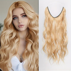 Invisible Wire Hair Extensions 50 8Cm Mixed Curly Wavy Synthetic Hair Women