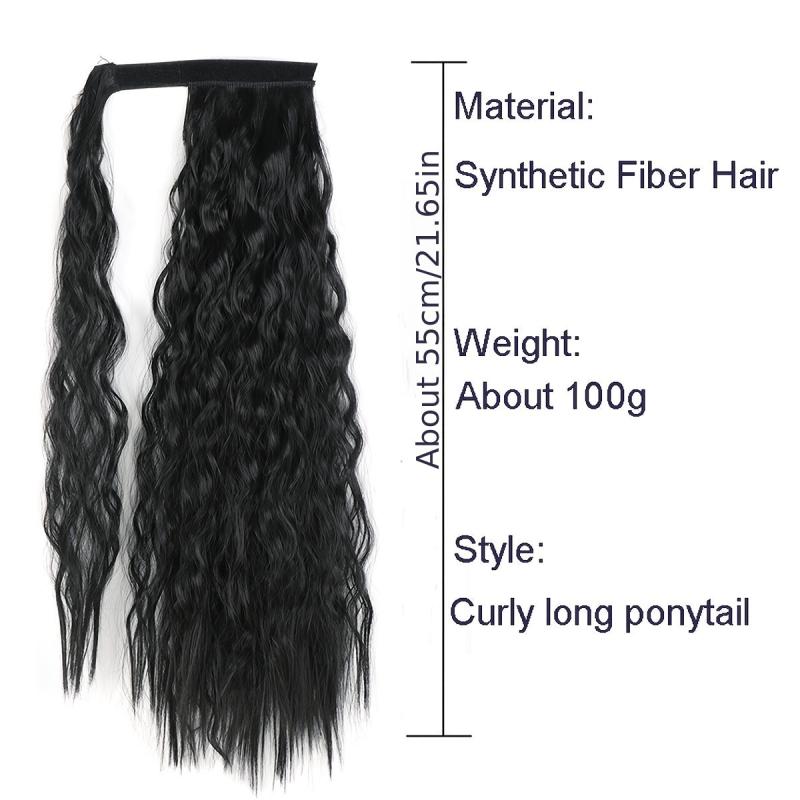 Long Wavy Ponytail Extension Clip In Heat Resistant Synthetic Hairpiece